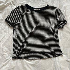 Striped Heart & Hips Cropped Tee